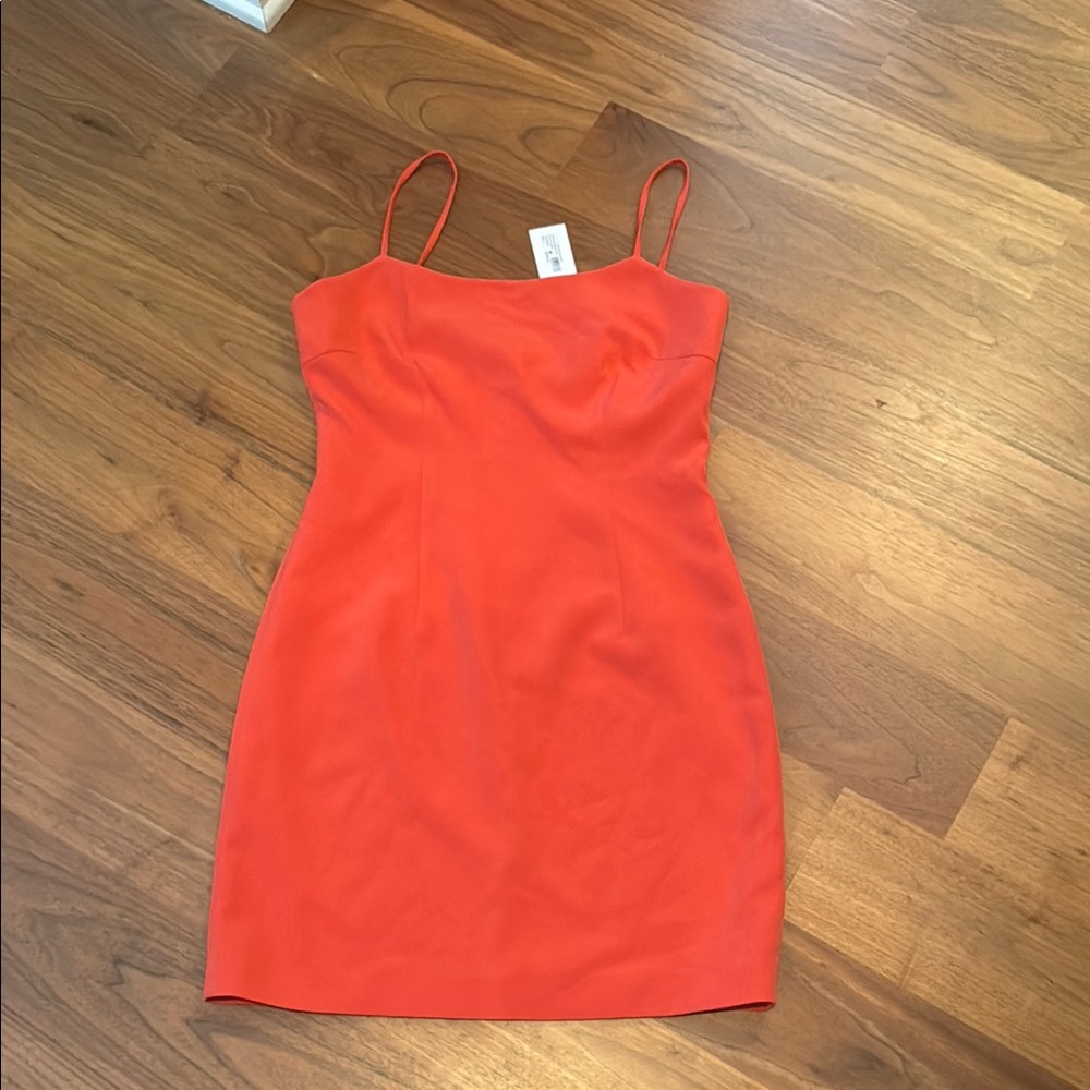 Milly Orange Spaghetti-Strap Mini Dress
